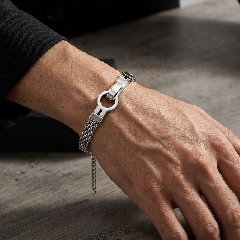 Kemstone Titanium Steel Multi-Row Chain Bracelet for Men KB213310-KFC