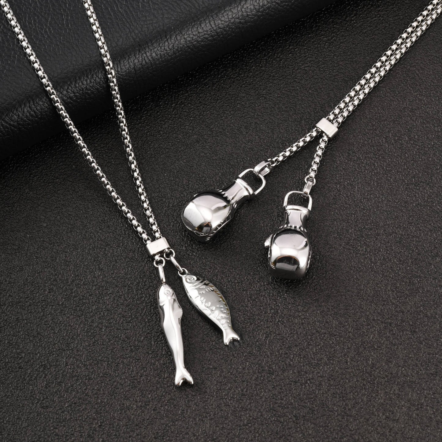 Kemstone Stainless Steel Boxing Glove Fish Pendant Necklace for Men NC-2576