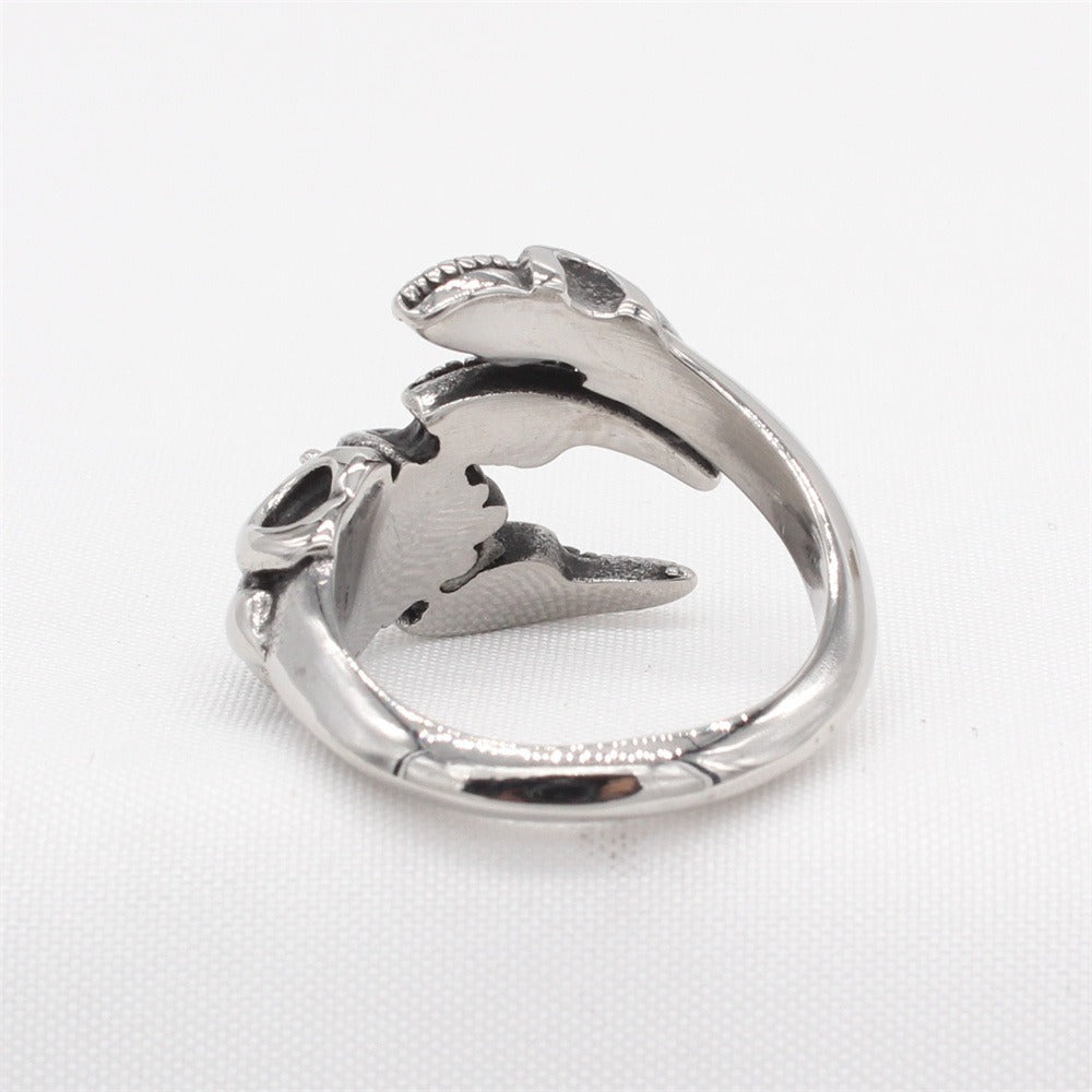 Kemstone Scorpion Titanium Steel Ring for Men – Red Cubic Zirconia R1761