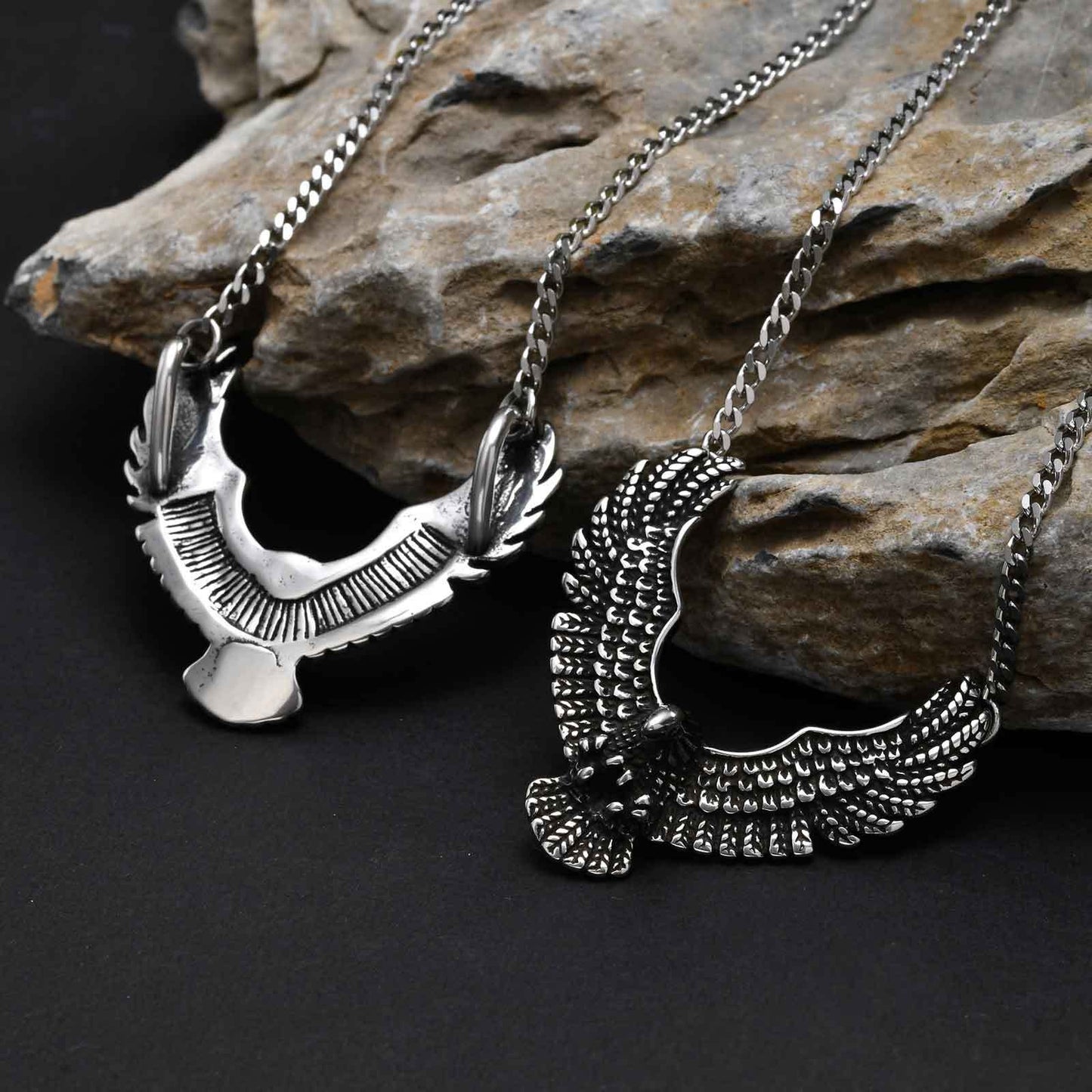 Kemstone Men’s Stainless Steel Eagle Necklace – Punk Gothic Pendant PN-2242