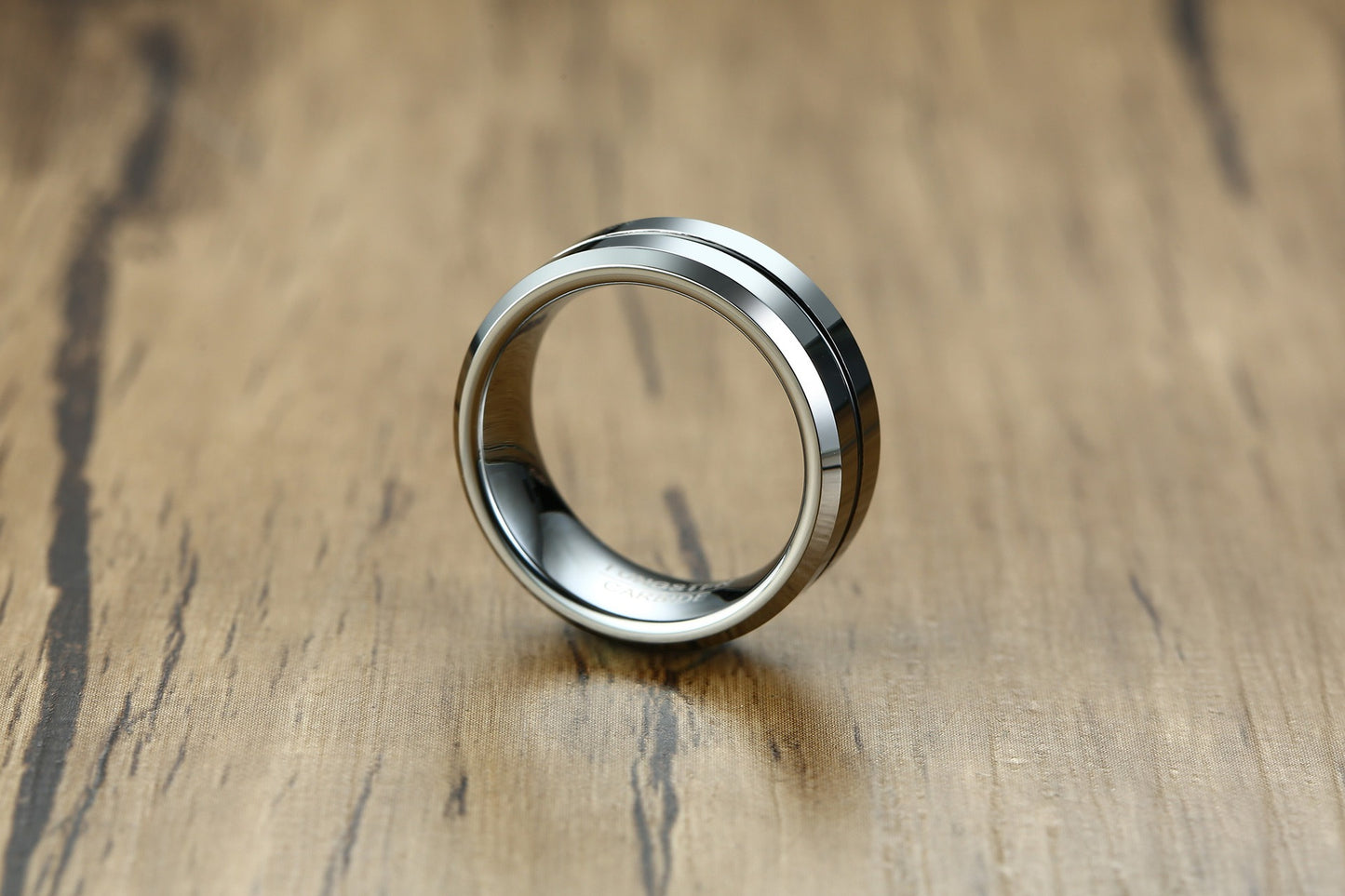Kemstone 8mm Rugged Tungsten Steel Bottle Opener Ring - Durable Men's Fashion Accessory for Casual & Gifting TCR-039
