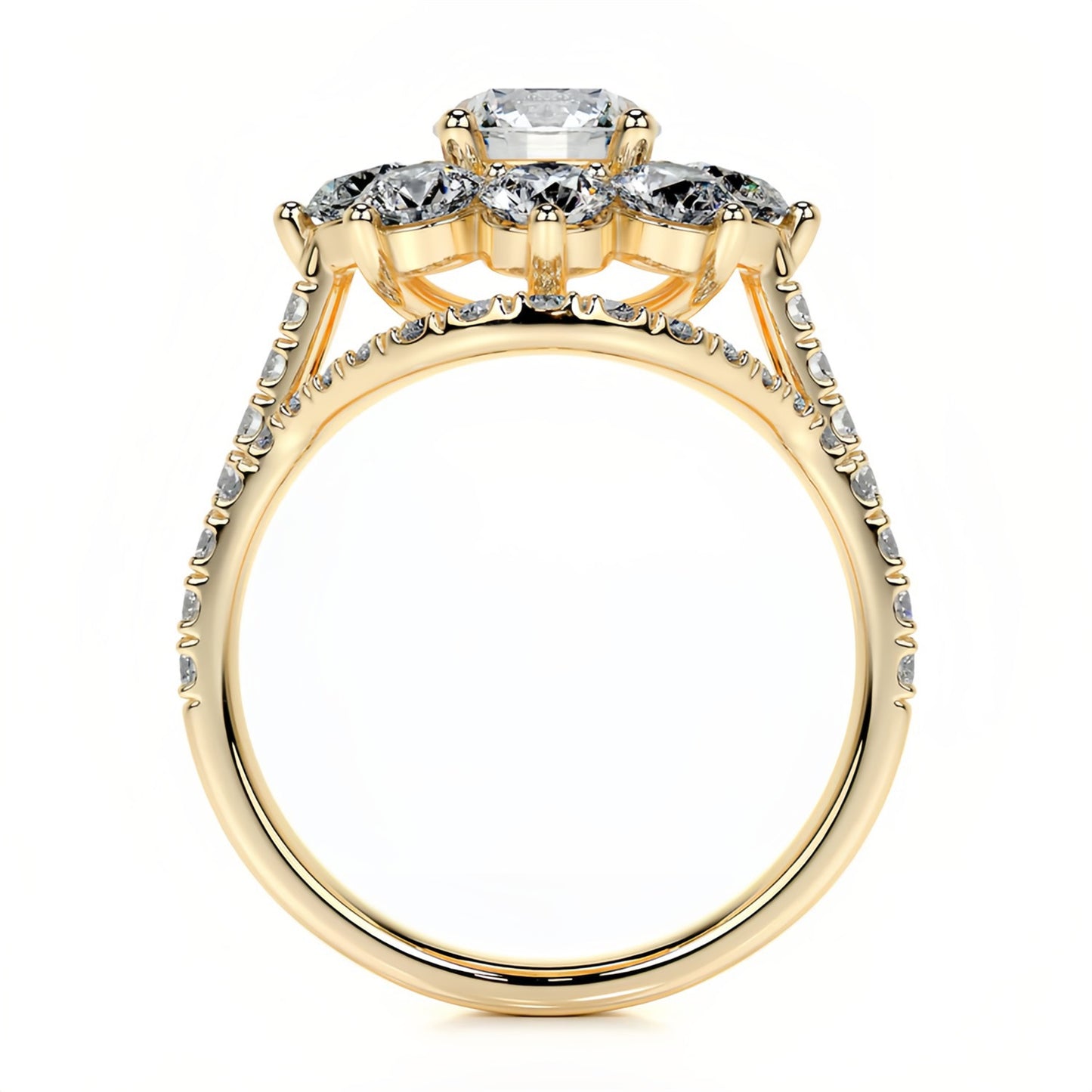 Kemstone Bridal Set – Luxury S925 Sterling Silver Moissanite Engagement Rings for Women | Gold Plated, Asscher, Marquise, Pear & Round Cuts