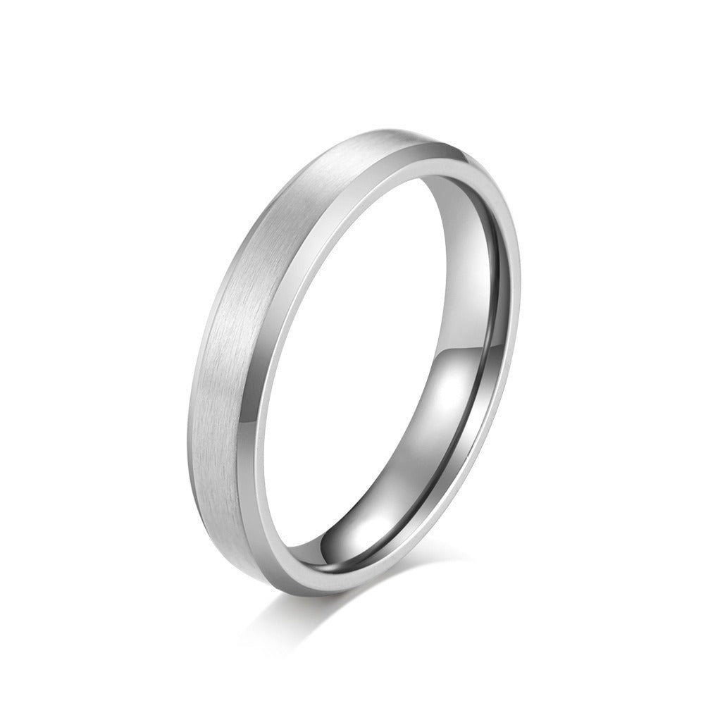 Kemstone Matte Brushed Couple Rings – Titanium Steel Wedding & Engagement Bands K-R351