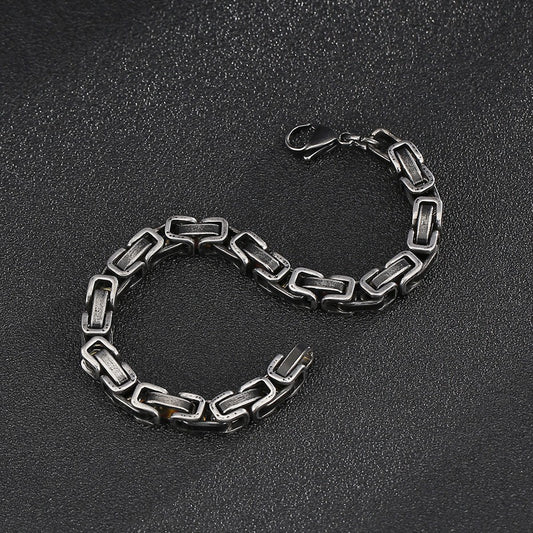 Kemstone Vintage Stainless Steel Handmade Chain Bracelet - Bold Retro Emperor Chain for Men KB130684-Z