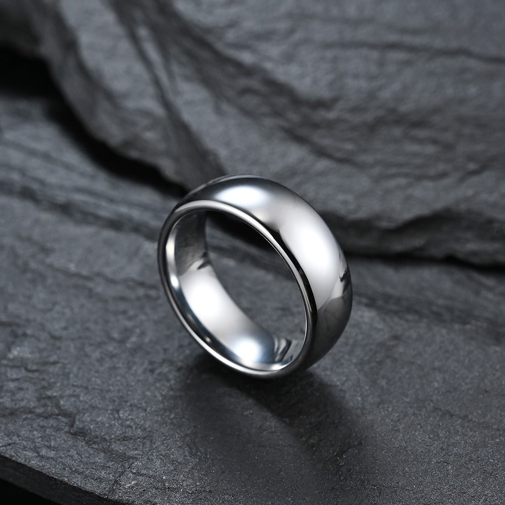 Kemstone Tungsten Carbide Polished Band Ring for Men Women – Minimalist Design K-T010