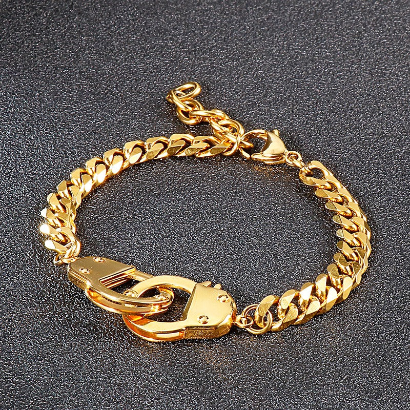 Pulsera entrelazada geométrica Kemstone: brazalete moderno de acero inoxidable estilo hip hop para quienes marcan tendencia KB138227-Z