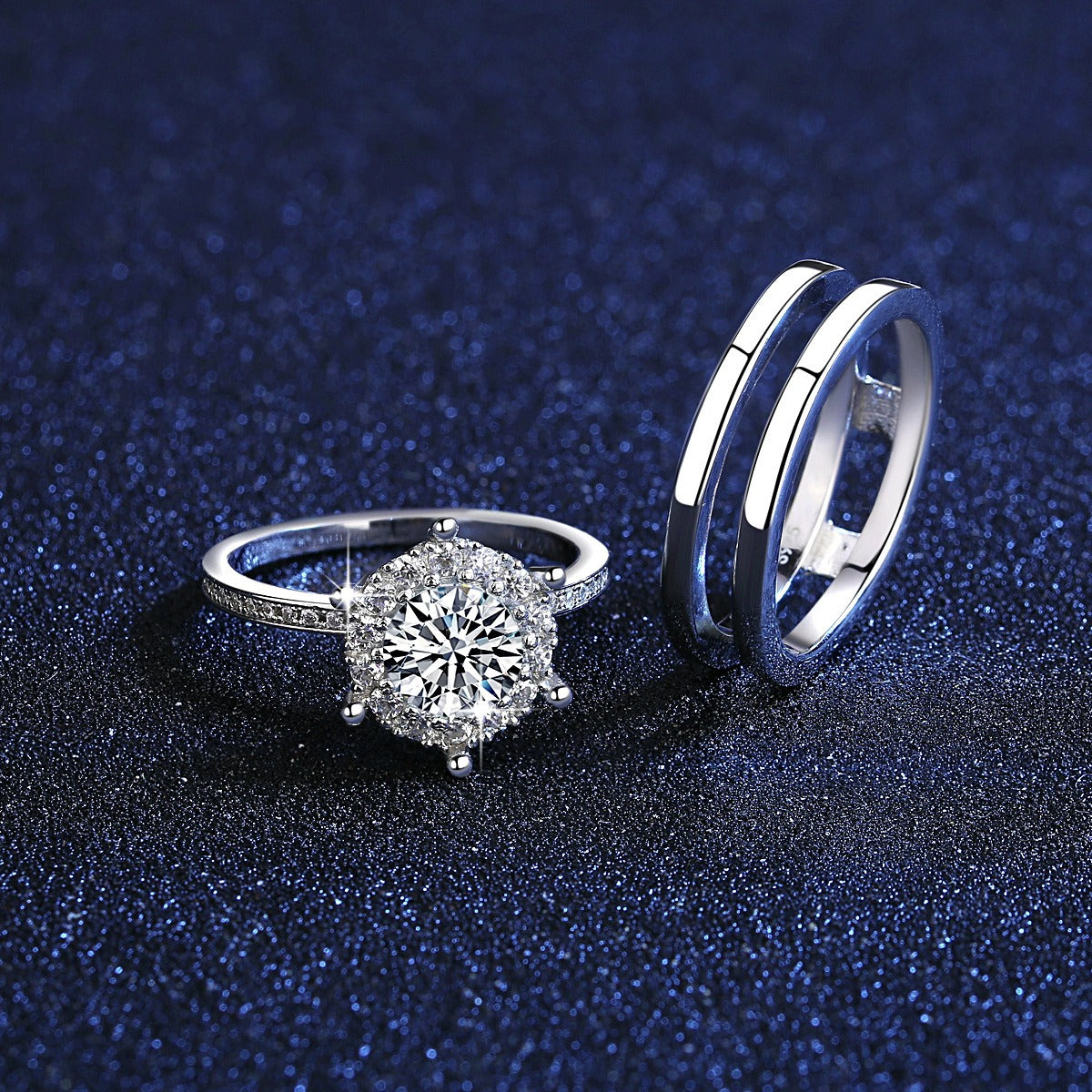 Kemstone 1 Carat Moissanite Engagement Ring Women – S925 Sterling Silver QYR-012