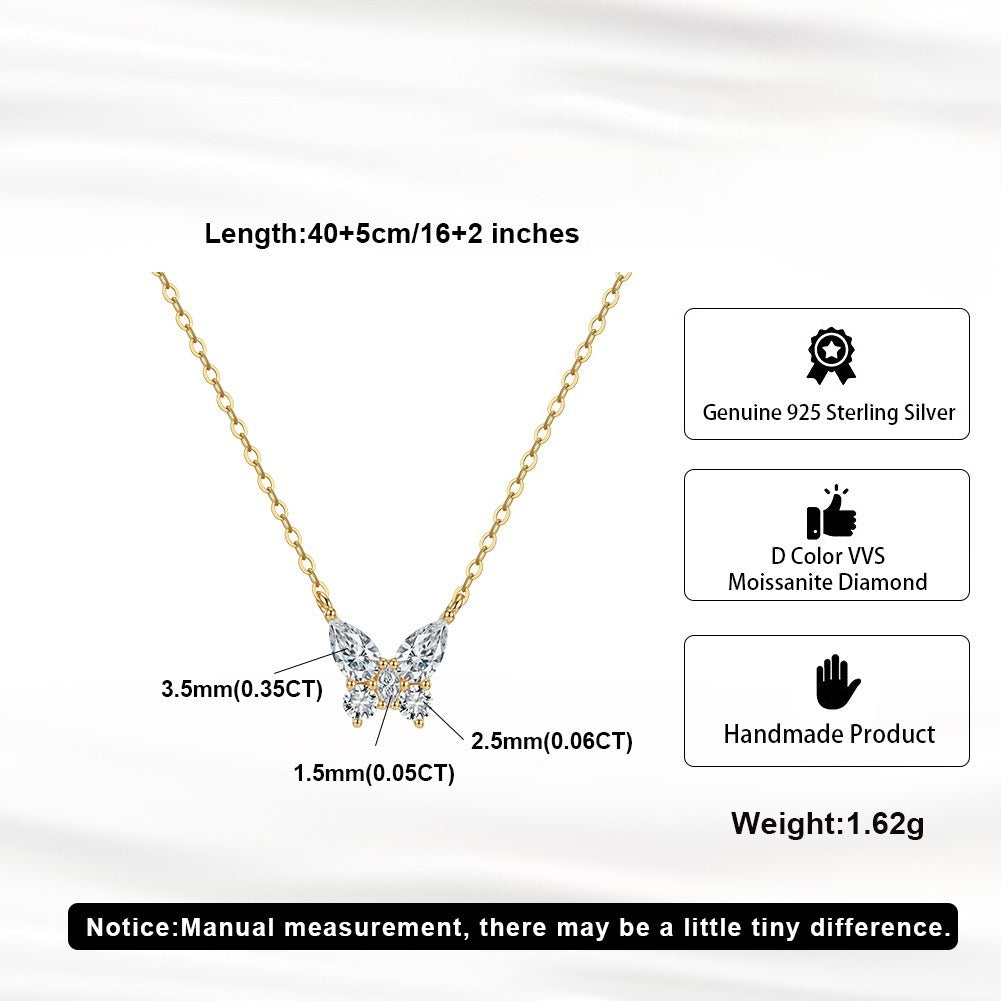 Kemston Pear Cut Moissanite Pendant Necklace for Women 925 Sterling Silver SMON25