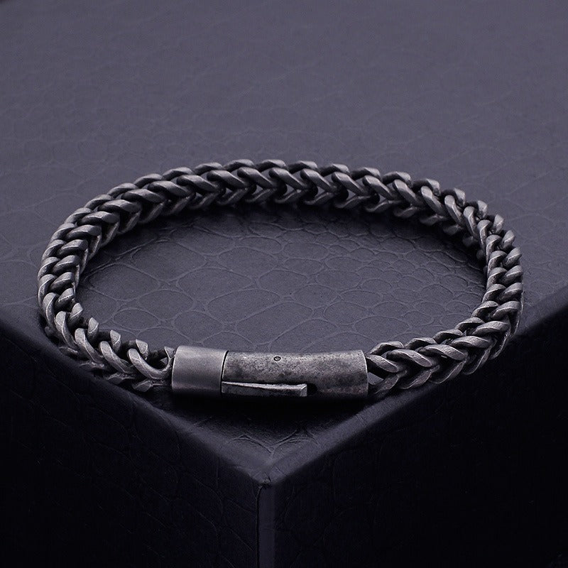 Kemstone Retro Titanium Steel Chain Bracelet – Minimalist Hip-Hop Jewelry for Men’s Daily Wear KB95694