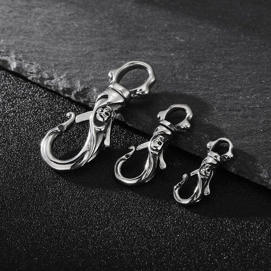 Kemstone Skull Pendant Necklace & Keychain – Stainless Steel Punk Jewelry for Men, Gothic Street Style KP47067