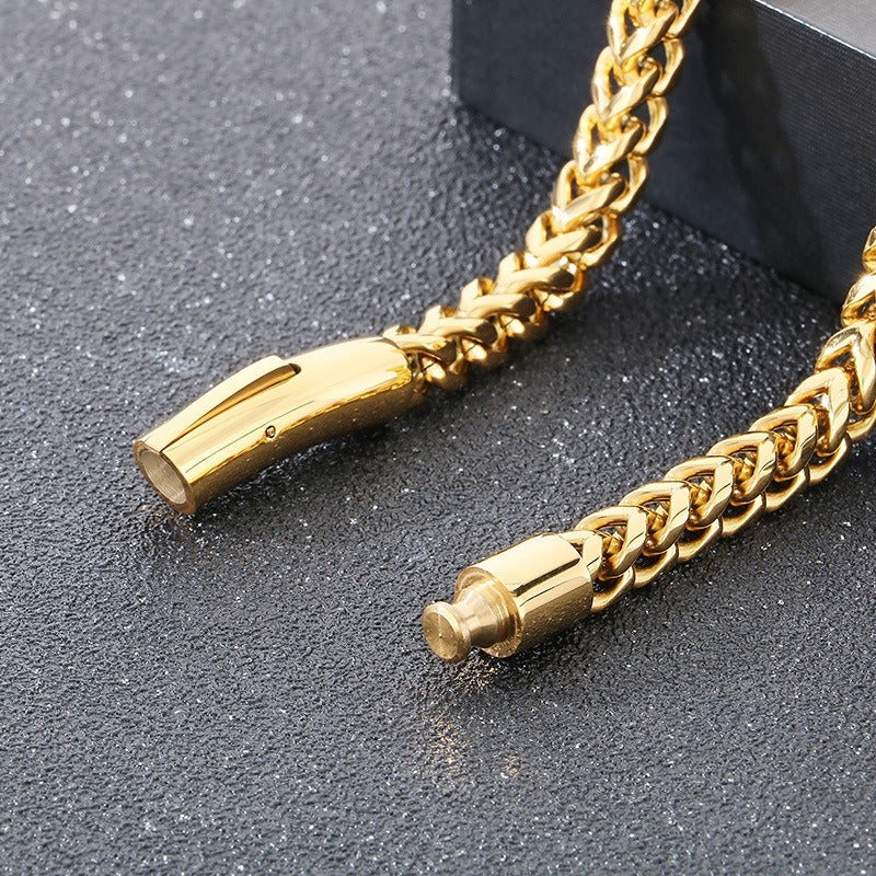 Kemstone Men’s Polished Dragon Spine Chain Bracelet – Stainless Steel Urban Gothic KB95694-BD