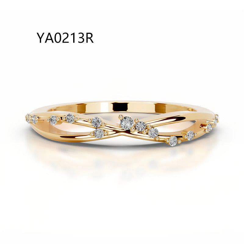 Kemstone S925 Gold Moissanite Eternity Band Rings – 9 Styles, D–E Color, VVS Clarity