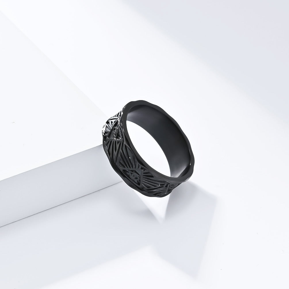 Kemstone Stainless Steel Horus Eye Ring for Men K-R820