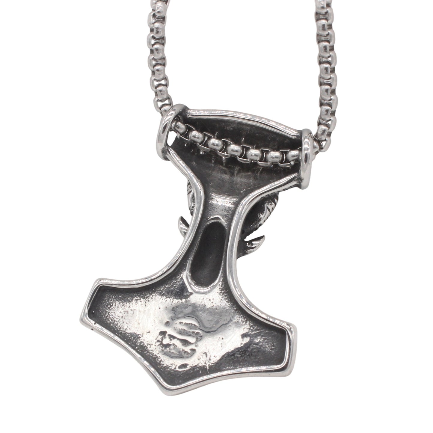 Kemstone Titanium Steel Viking Ram Pendant Necklace for Men Vintage P1532