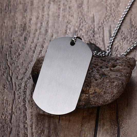 Kemstone Stainless Steel Multicolor Stripe Bar Pendant Necklace for Men Geometric Minimal Plate Design PPN-005