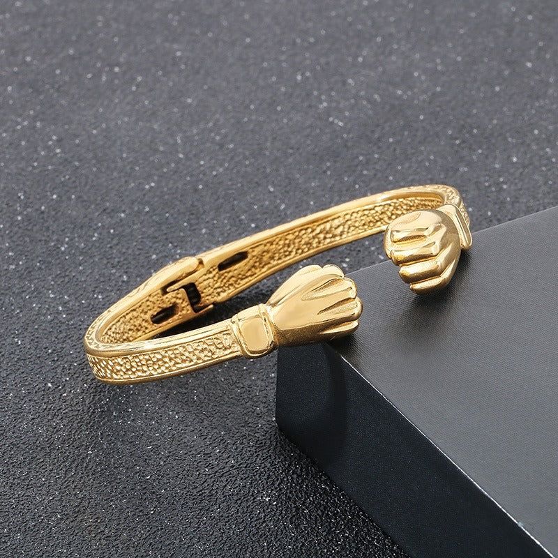 Kemstone Titanium Steel Boxing Fist Cuff Bracelet for Men – Vintage Power KB184795-KJX