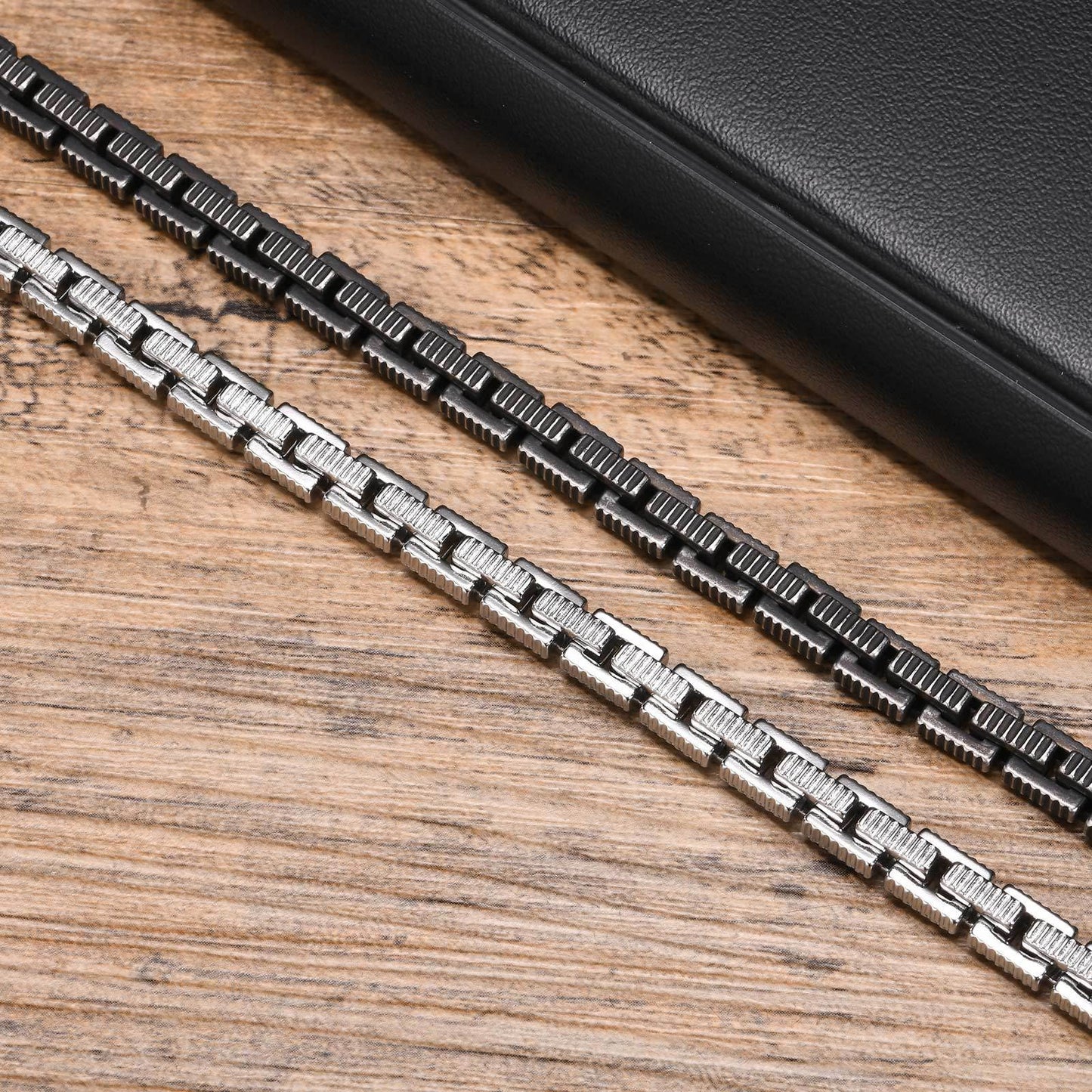 Kemstone Stainless Steel Square Link Chain Bracelet for Men Vintage BR-2043S