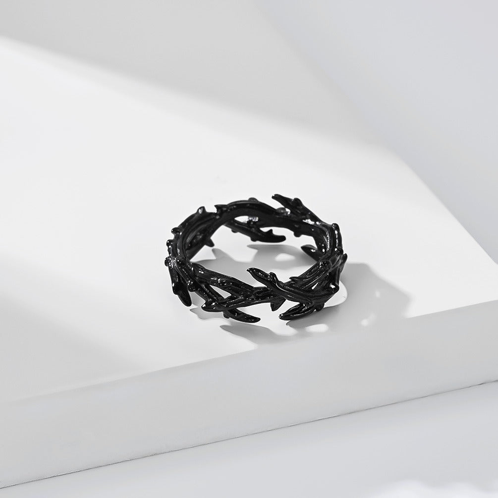 Kemstone Woven Thorn Ring for Men & Women Stainless Steel K-R1245