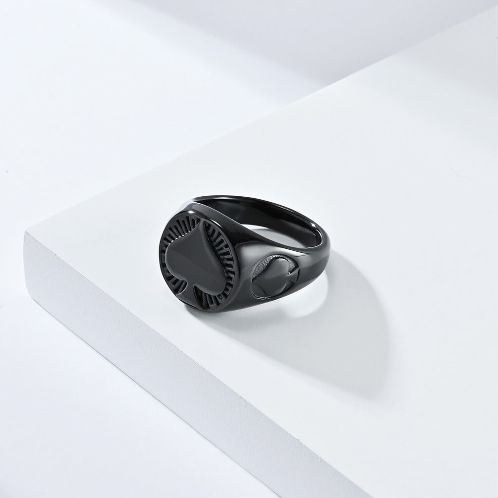 Kemstone Stainless Steel Spade Signet Ring for Men K-R789