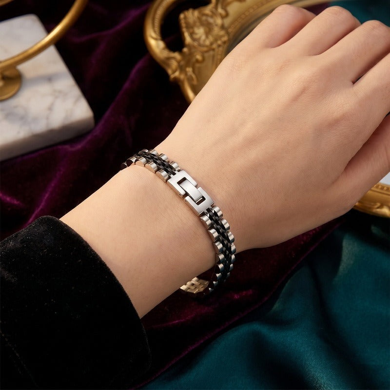 Kemstone Titanium Steel Link Bracelet for Men Two Tone Watch Band Style KB215164-KL