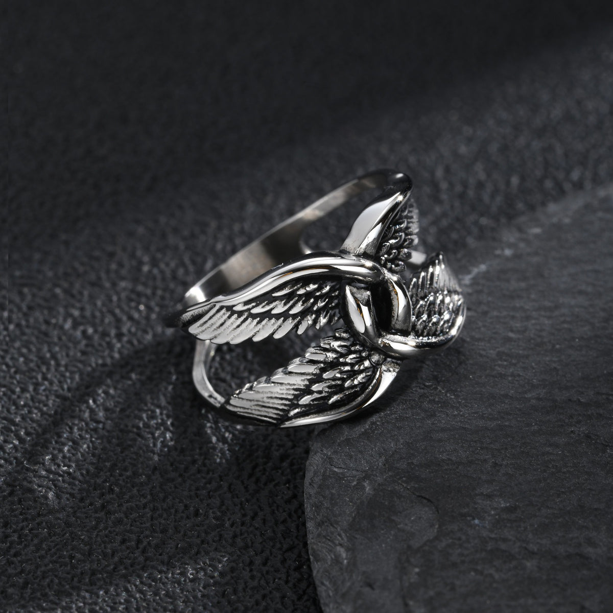 Kemstone Stainless Steel Wing Spider Ring for Men Punk RC-1188