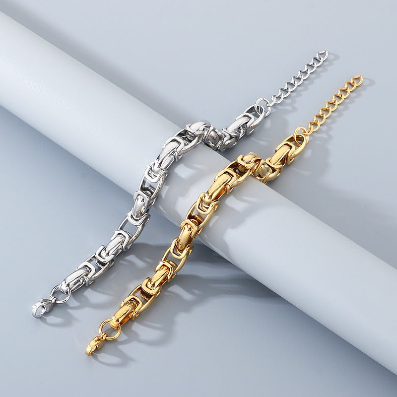 Kemstone Titanium Steel 10mm Oval Cuban Link Bracelet for Men KB210004-ZCG