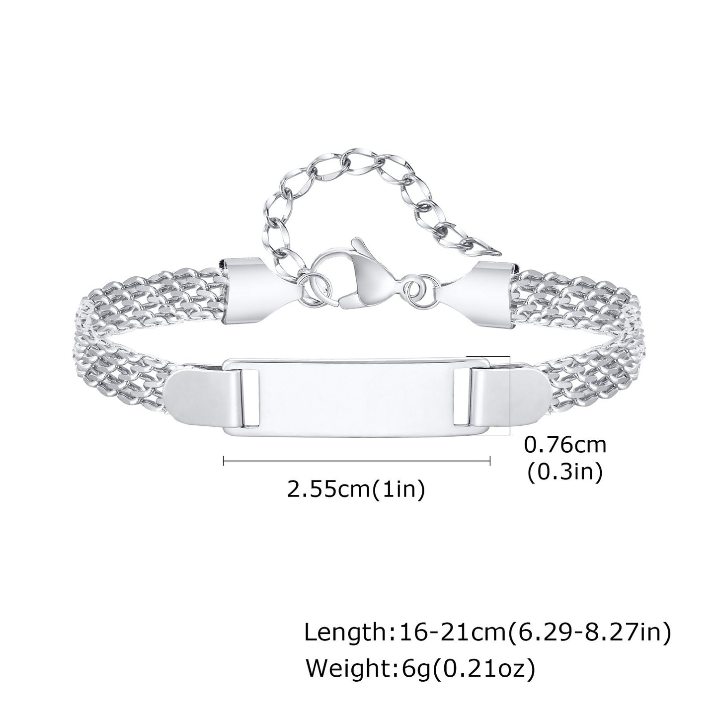Pulsera de cadena de acero inoxidable personalizada para mujer - Grabable y elegante BR-1599