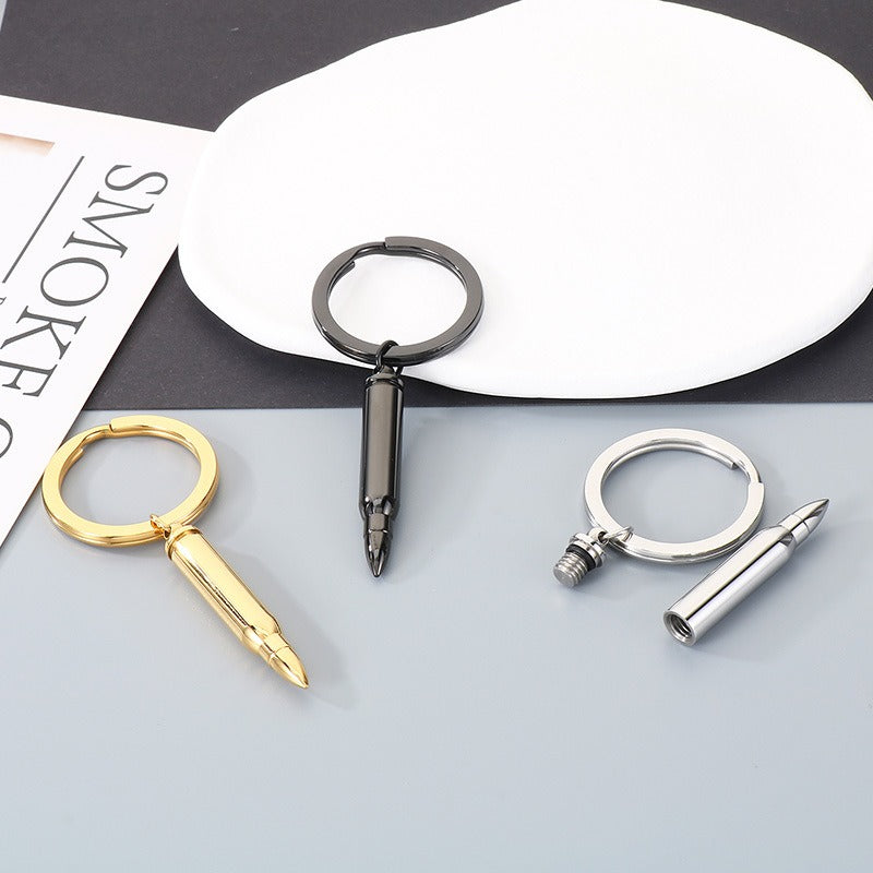 Kemstone Titanium Steel Bullet Keychain with Openable Shell Design KY1472-Z
