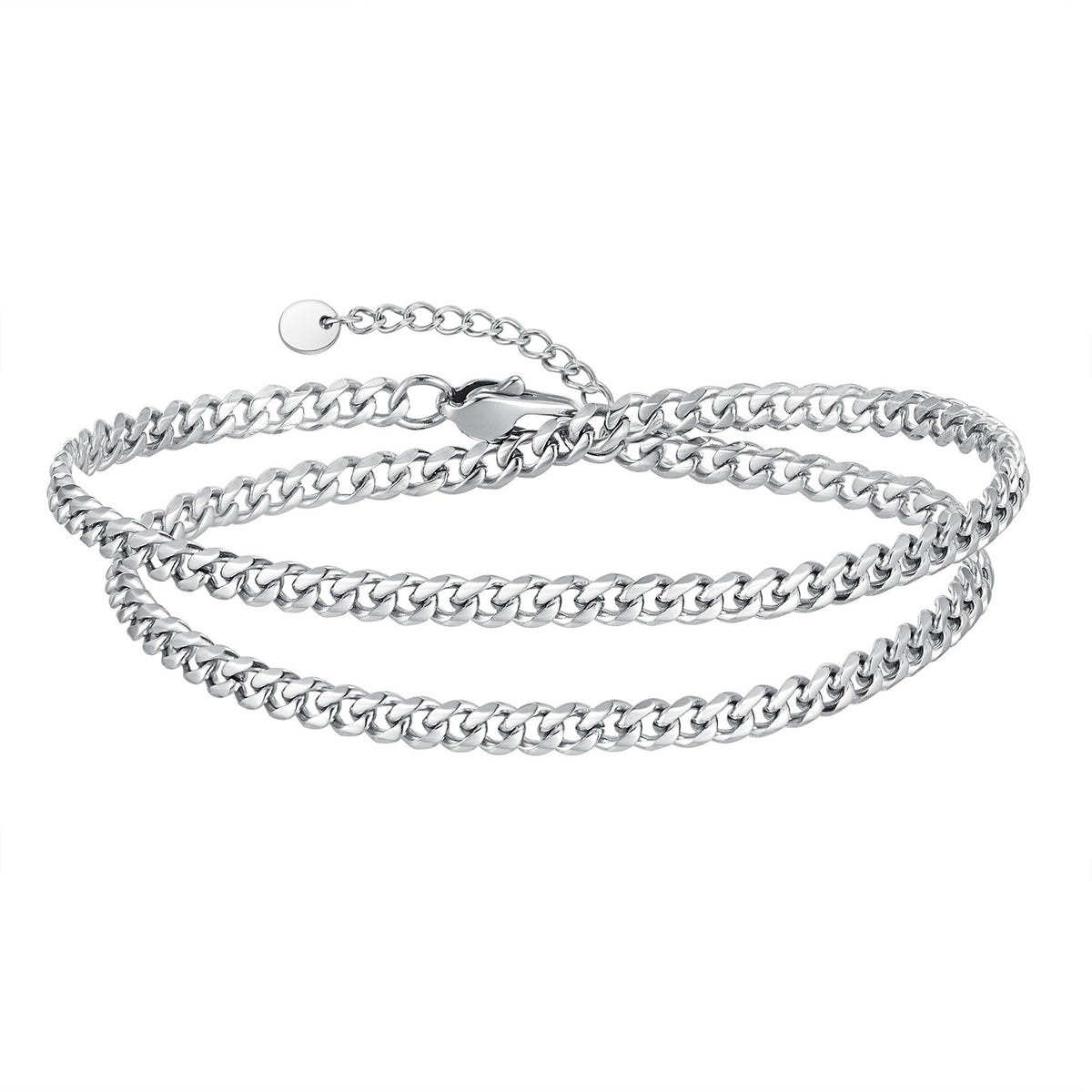 Kemstone Stainless Steel Double Wrap Curb Bracelet for Men BR-2095