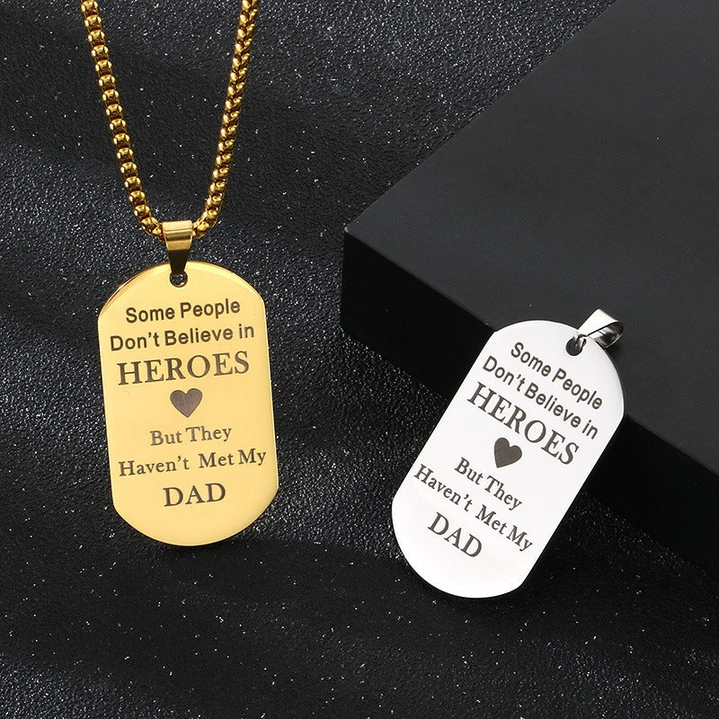 Kemstone Men’s Titanium Steel Pendant Necklace – Jewelry Gift for Dad A19-KP100209-Z