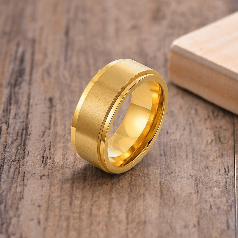 Kemstone Titanium Steel Spinner Ring – Minimalist Men’s Jewelry Ring R-394