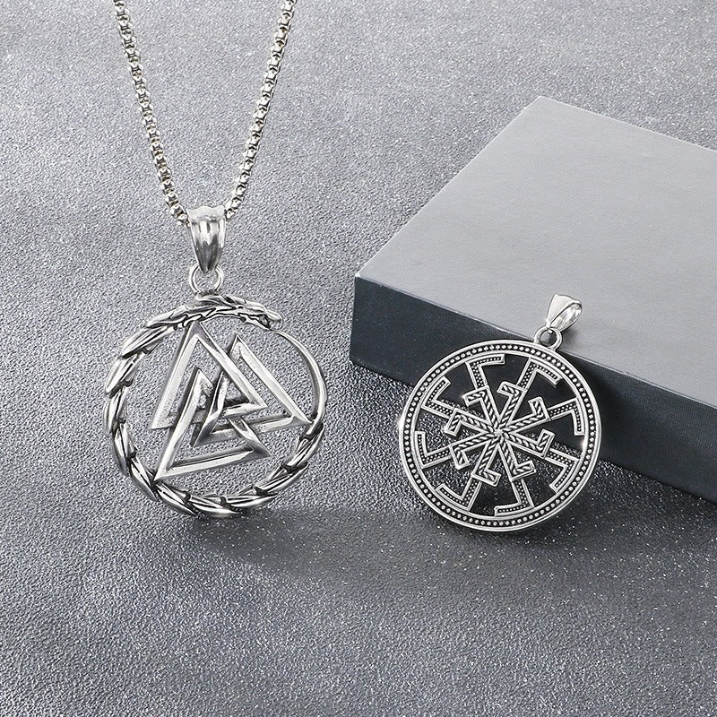 Kemstone Titanium Steel Viking Celtic Knot Pendant Necklace for Men KP117017-LU