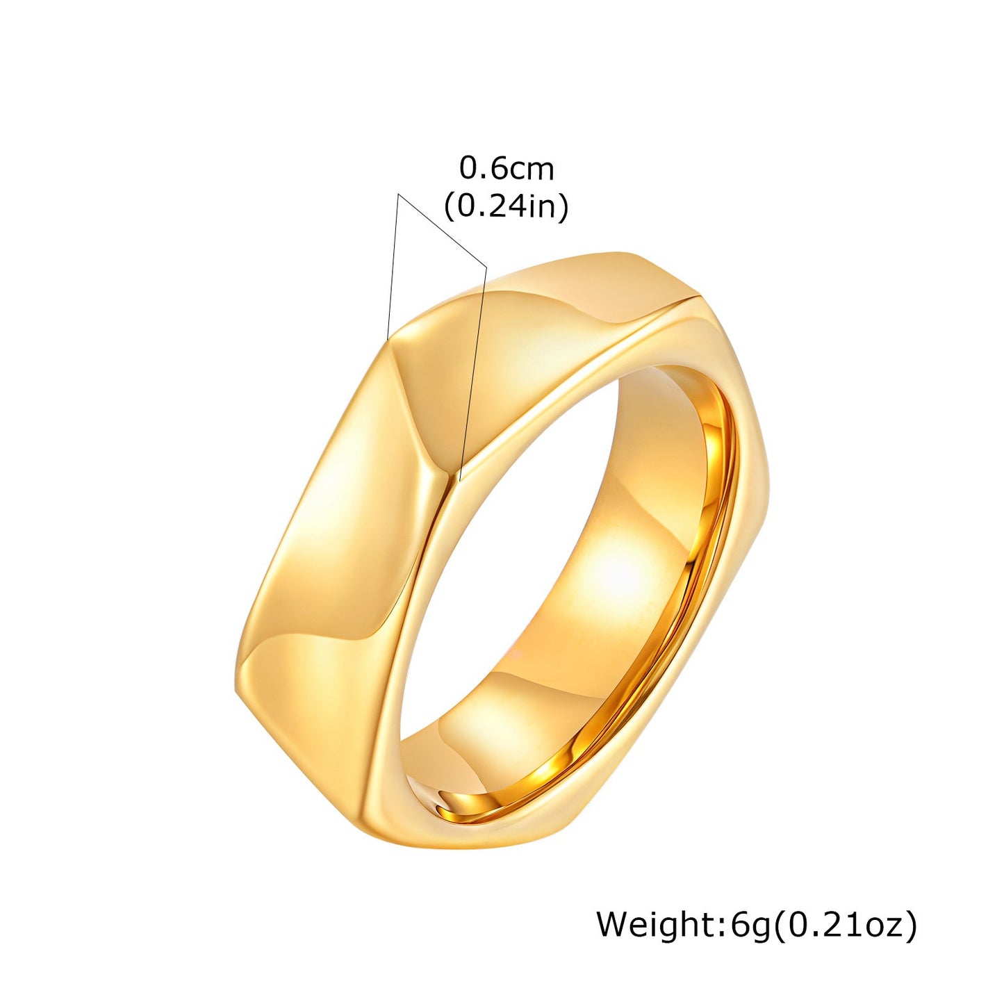 Kemstone Stainless Steel Geometric Ring – Pentagon Minimalist Band for Men RC-915