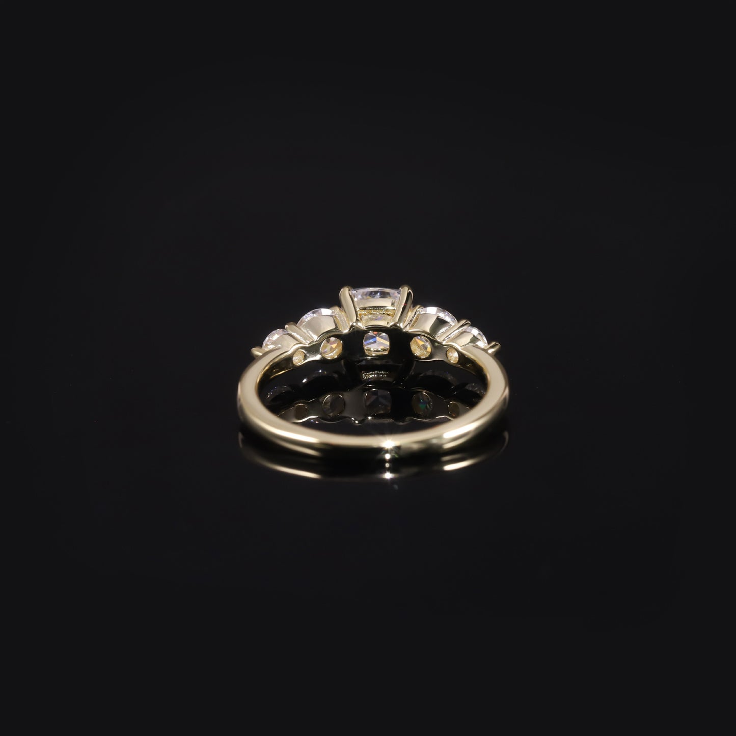 Kemstone 1 Carat D Color Moissanite Square Ring for Women – S925 Gold Plated Sterling Silver with Side Stones, Handcrafted Original Design