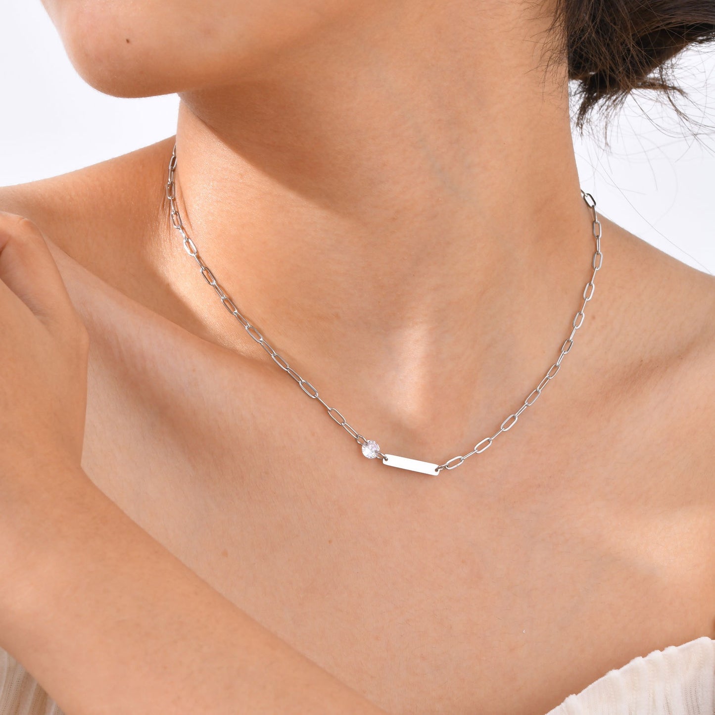 Titanium Steel Necklace – Modern Minimalist Pendant for Everyday Elegance NC-1959