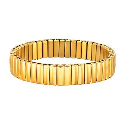 Golden Elastic Watchband Bracelet for Women – Titanium Steel with Engraving Option & Everyday Elegance B-633