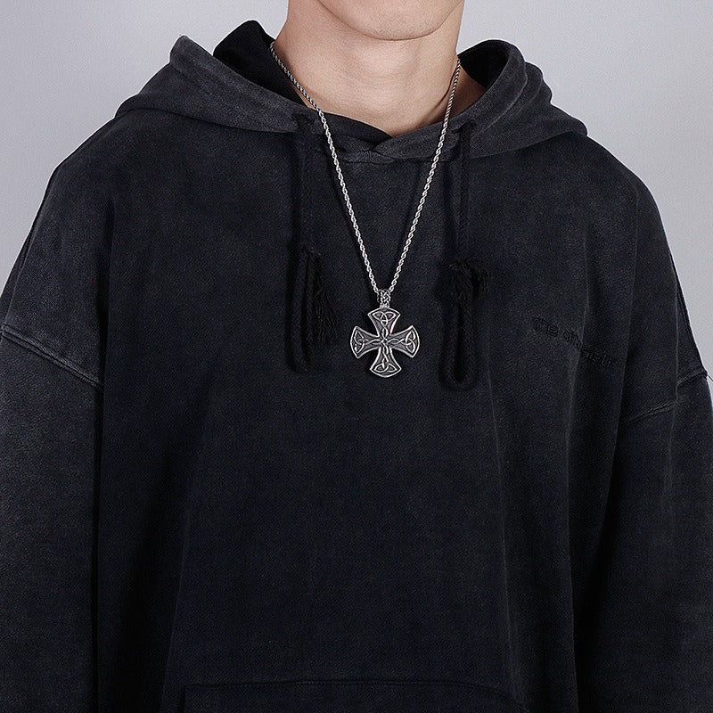 Kemstone Celtic Knot Cross Necklace for Men Titanium Steel Vintage KP54651-BD