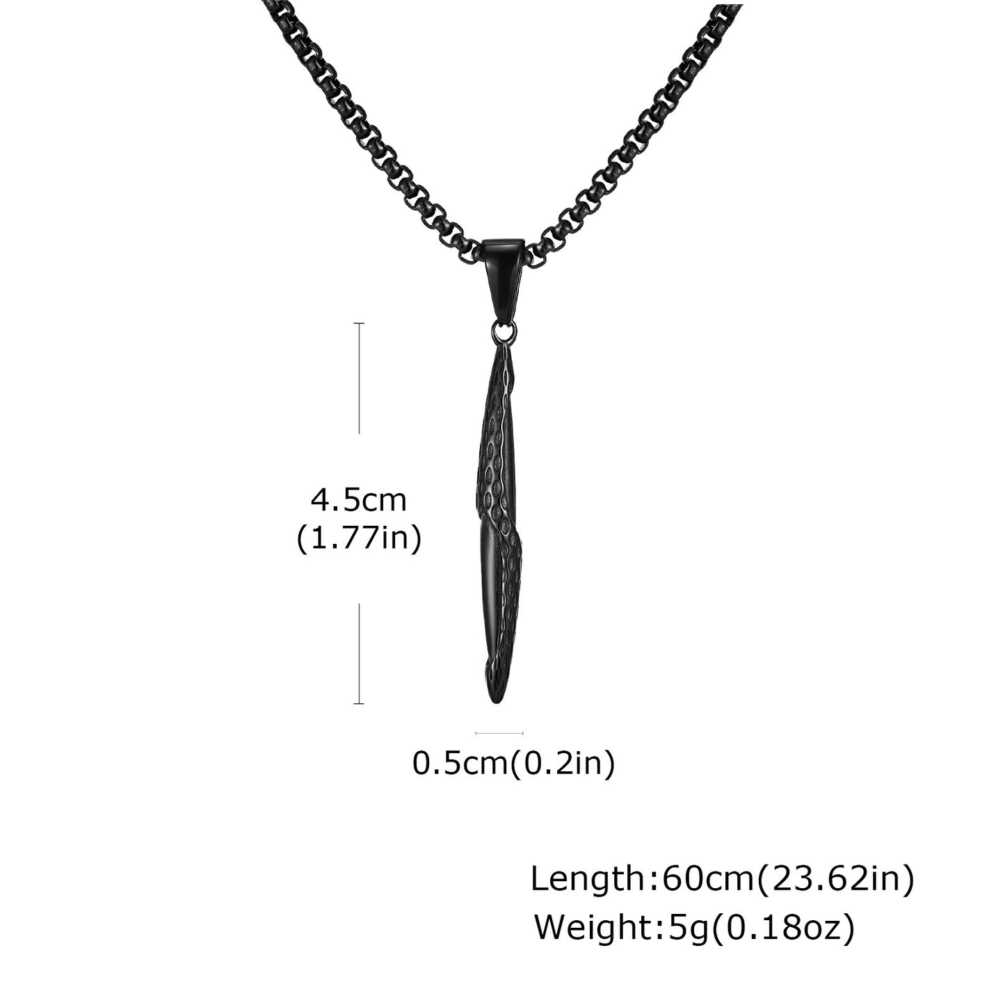 Kemstone Men’s Stainless Steel Hammered Bar Pendant Necklace PN-2217