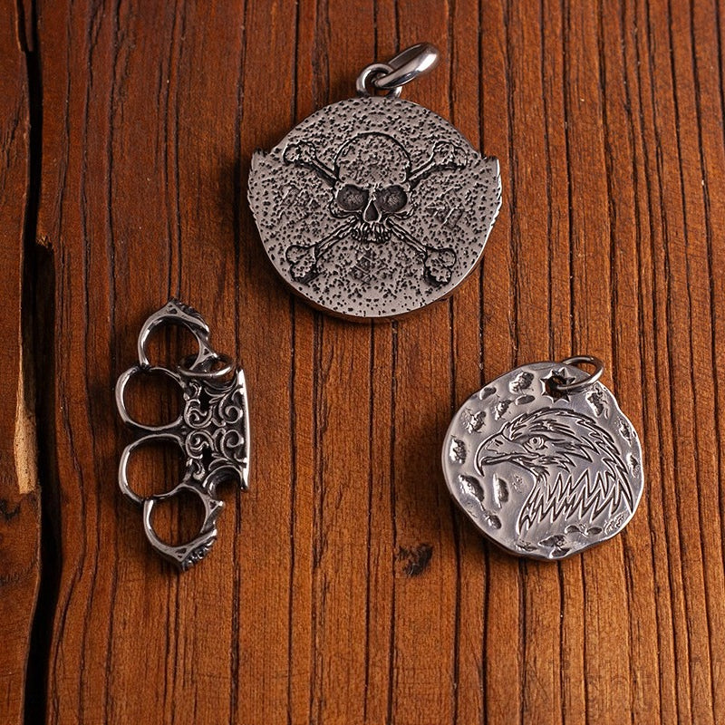 Kemstone Industrial Pendant Necklace Titanium Steel Biker Style for Men NW-YXTH303