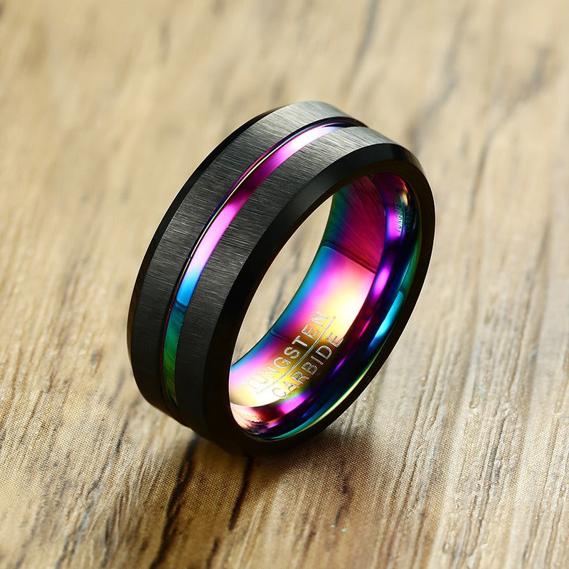 Kemstone 8mm Rugged Tungsten Steel Bottle Opener Ring - Durable Men's Fashion Accessory for Casual & Gifting TCR-039