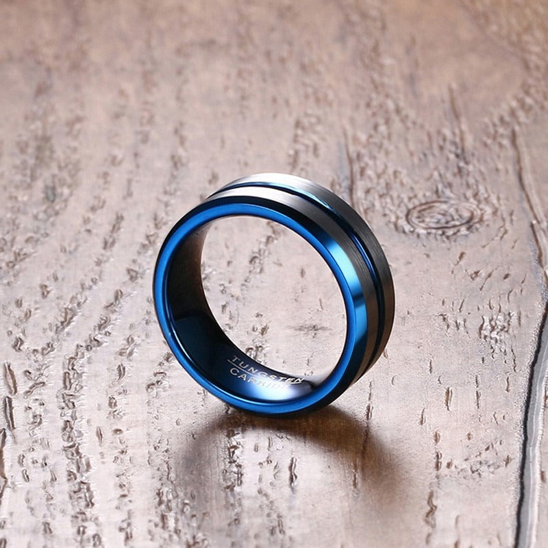 Kemstone 8mm Rugged Tungsten Steel Bottle Opener Ring - Durable Men's Fashion Accessory for Casual & Gifting TCR-039