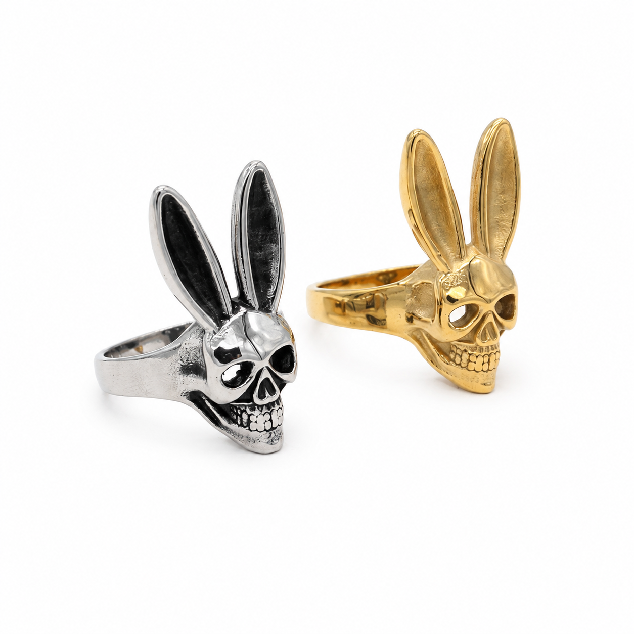 Kemstone Titanium Steel Rabbit Skull Ring for Men Gothic Style R1297