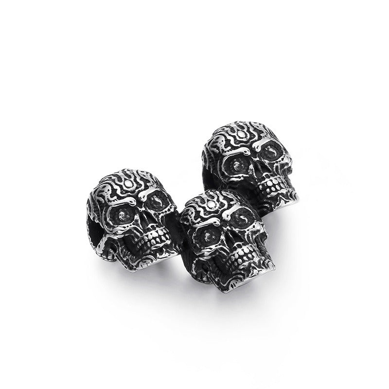 Kemstone Titanium Steel Skull Pendant – Matte Black Chain Necklace for Men | Gothic Punk Streetwear Jewelry KP79483