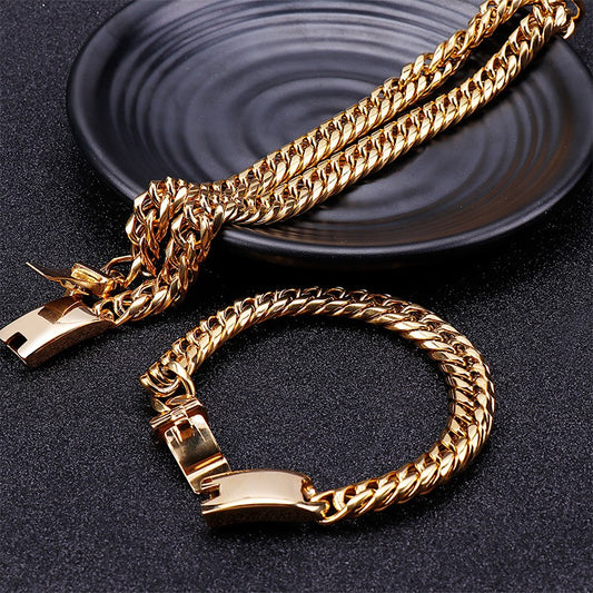 Kemstone Texan Rider Titanium Steel Cowboy Necklace - Rugged Chain Design for Urban Edge KS107869-Z