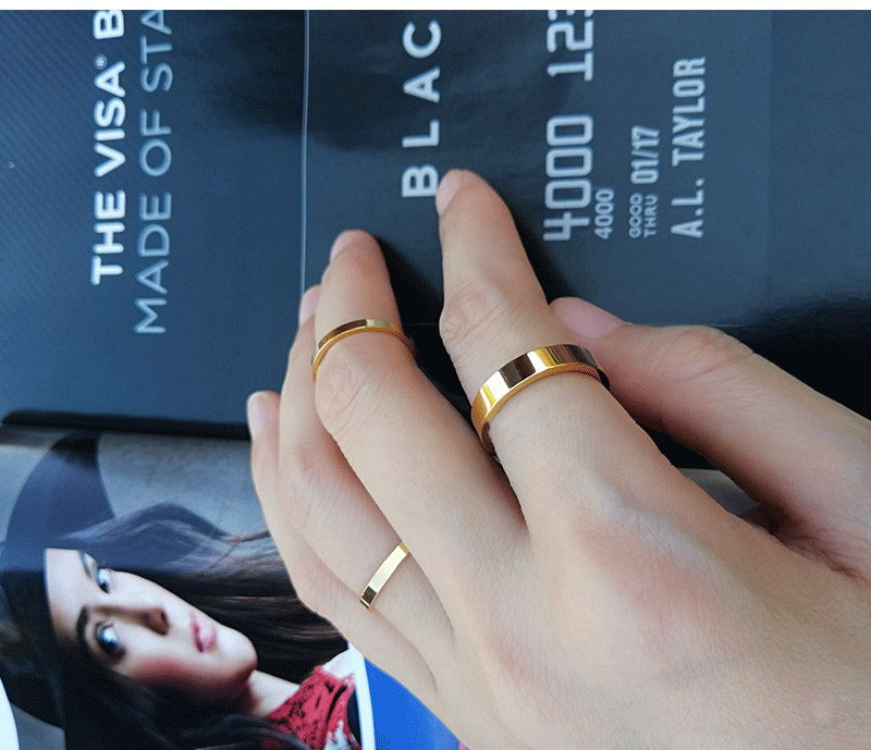 Anillo minimalista de acero y titanio Kemstone | Anillo articulado con acabado liso para hombre y mujer | Diseño apilable para uso diario R359
