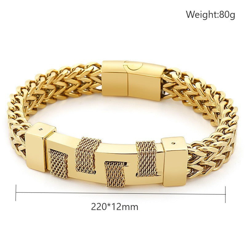 Kemstone Titanium Steel Woven Men’s Bracelet – Street Style KB139686-KFC