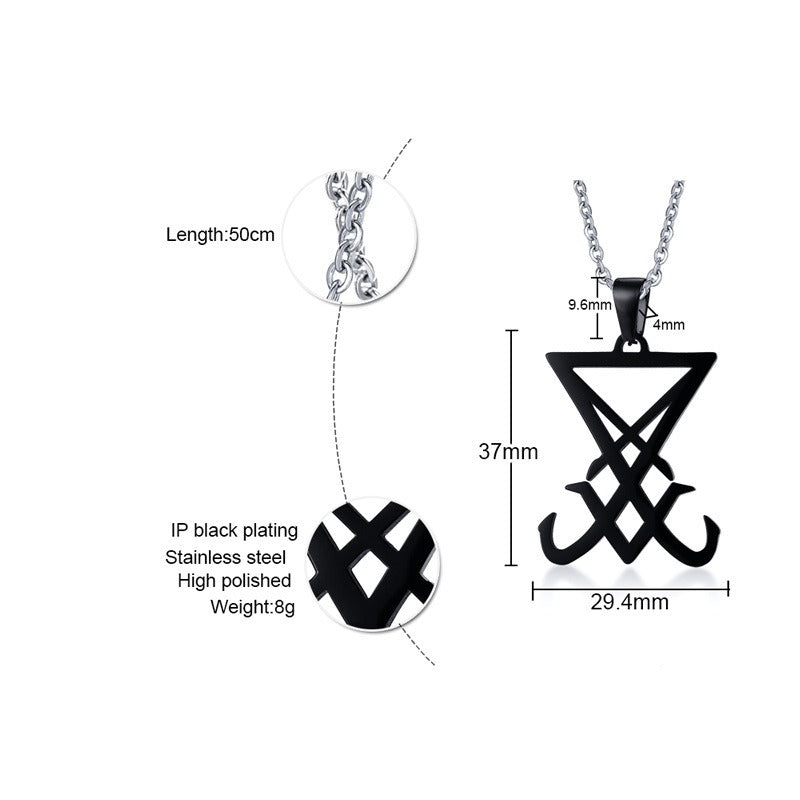 Kemstone Geometric Triangle Pendant Necklace for Men Stainless Steel Vertical Minimal Design