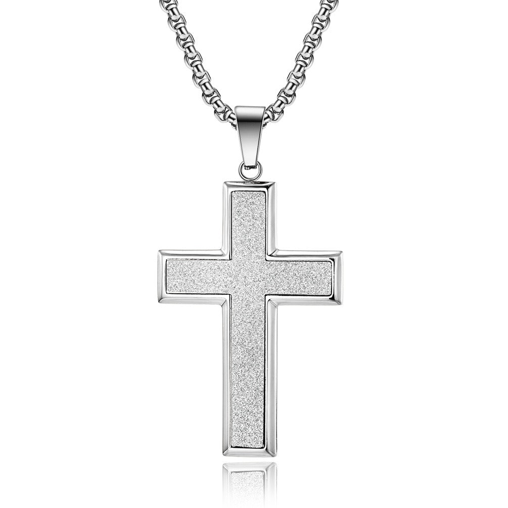 Kemstone Stainless Steel Cross Pendant Necklace for Men K-PT331
