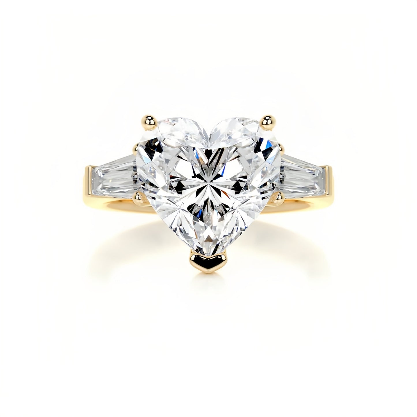 Three-Stone Moissanite Engagement Ring for Women | 2–5CT Heart, Oval, Princess, Emerald Cuts