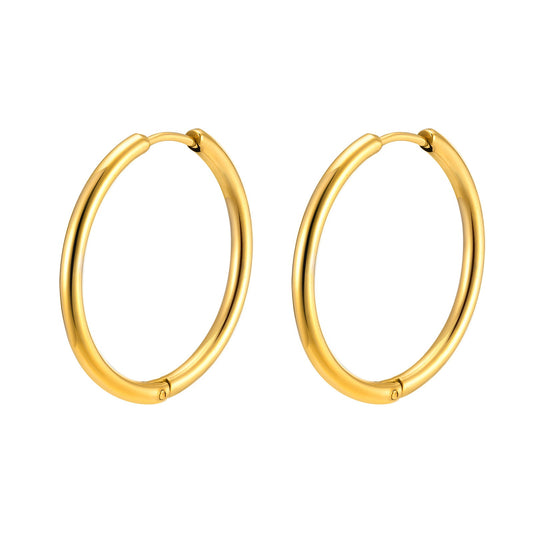 Titanium Steel Earrings – Minimalist Geometric Design with Custom Engraving EH-166